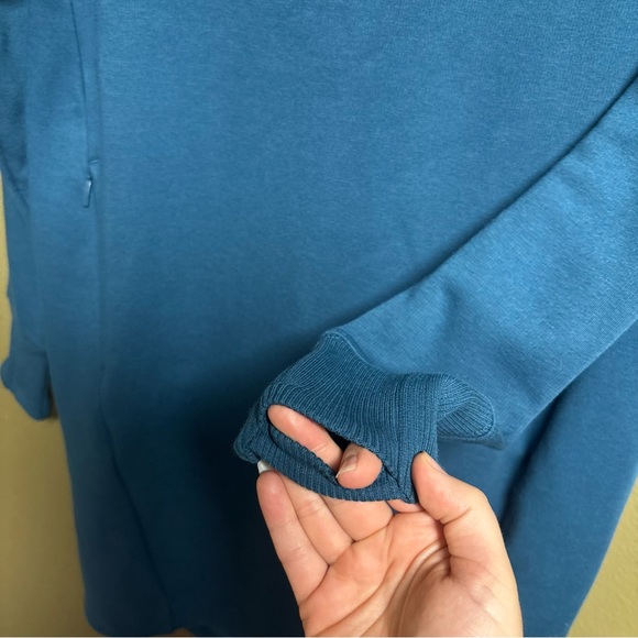 Athleta Cozy Karma Fleece Lined Sweater Dress with Pockets in Teal size XS - Picture 11 of 14